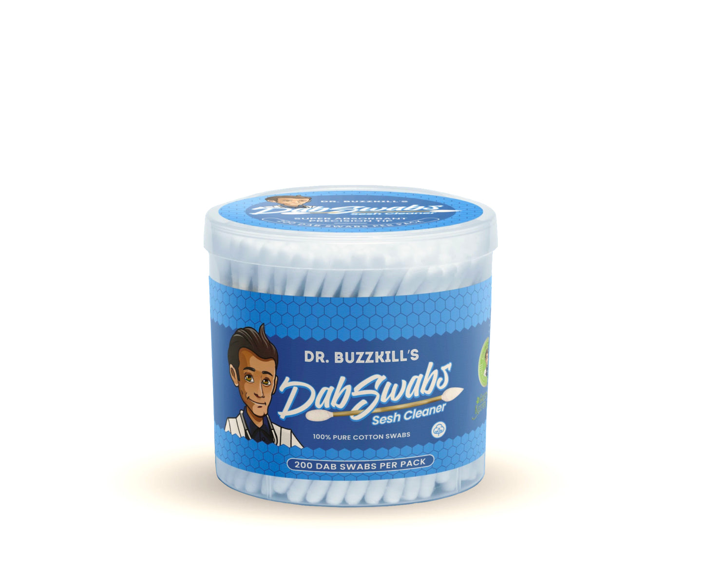 Dr. Buzzkill Doc Swabs: 200 Count Dab Cotton Swabs Tub