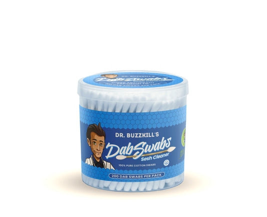 Dr. Buzzkill Doc Swabs: 200 Count Dab Cotton Swabs Tub