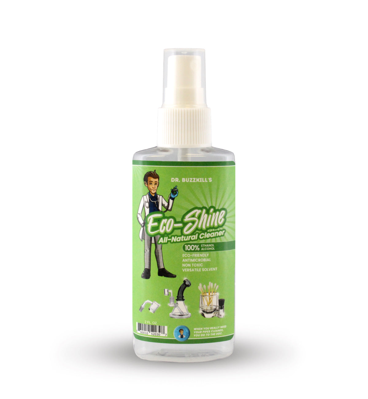 Dr. Buzzkill's Eco-Shine All Natural Dab Cleaner (100% Ethanol Alcohol):2oz Spray Bottle