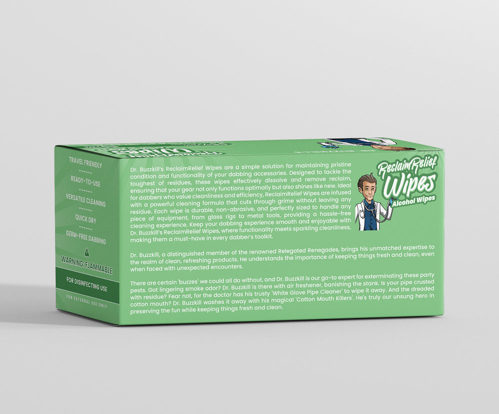 Dr. Buzzkill's Reclaim Relief Wipes: All Natural Ethanol Alcohol - 50 Count