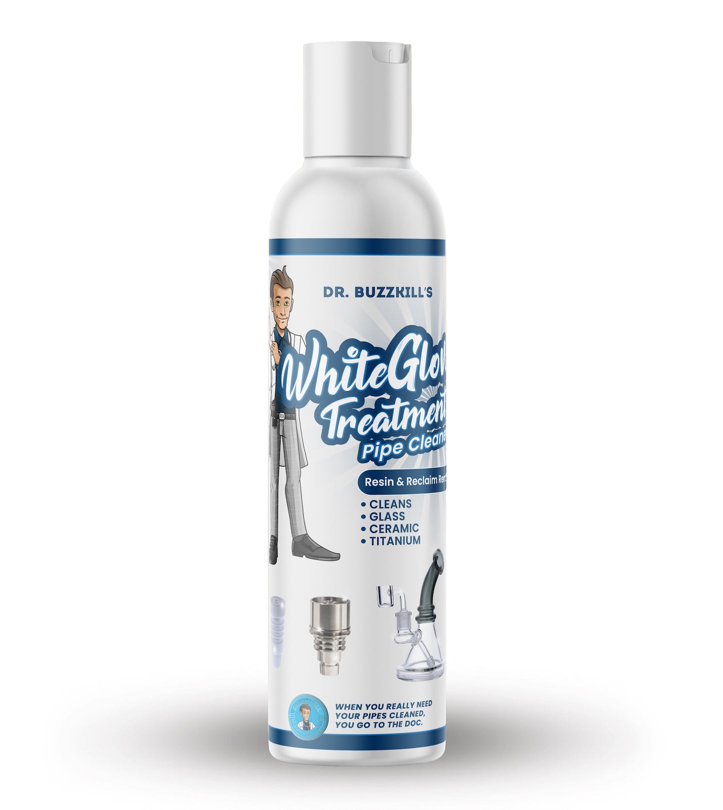 Dr. Buzzkill's 4oz White Glove Treatment Pipe Cleaner: Resin and Reclaim Remover