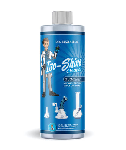Dr. Buzzkill's Iso-Shine 99.9% Isopropyl Alcohol Cleaner: 16oz Easy-Pour Bottle