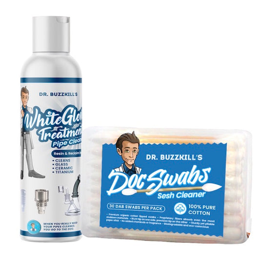 4oz White Glove Treatment Pipe Cleaner & 30 Doc Swabs Travel Pack Cleaning Kit