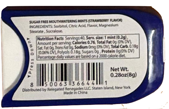 Dr. Buzzkill's Cotton Mouth Killers: Strawberry Mouthwatering Candy